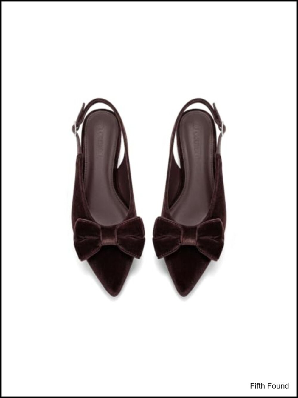 Coutgo Womens Slingback Flats Pointed Toe Bow Velvet Comfortable Slip On Dress